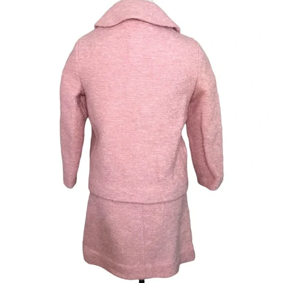 Vintage 60s Pink Boucle Dress and Jacket Set - Picture 4 of 12